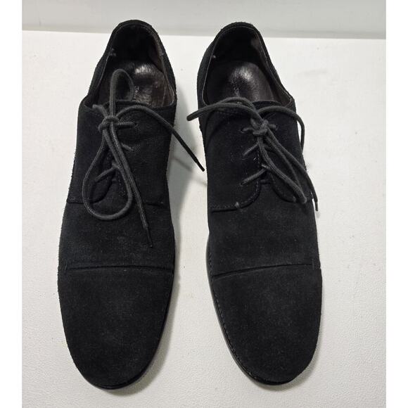 John Varvatos USA Mens Lace Up Dress Shoes Black Suede Derby SZ 10.5 M - Picture 2 of 10